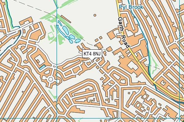 KT4 8NJ map - OS VectorMap District (Ordnance Survey)