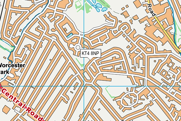 KT4 8NP map - OS VectorMap District (Ordnance Survey)