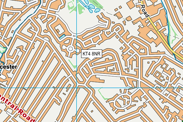 KT4 8NR map - OS VectorMap District (Ordnance Survey)