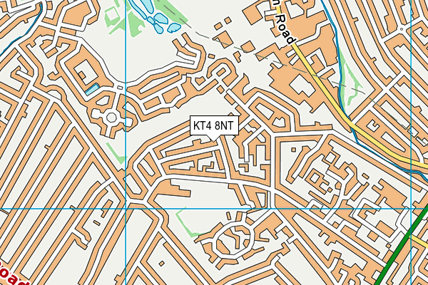 KT4 8NT map - OS VectorMap District (Ordnance Survey)