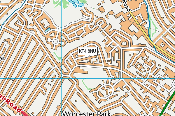 KT4 8NU map - OS VectorMap District (Ordnance Survey)