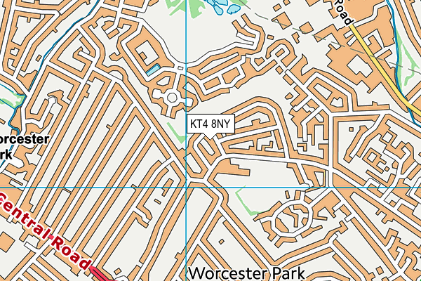 KT4 8NY map - OS VectorMap District (Ordnance Survey)