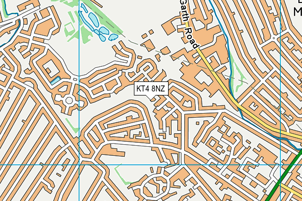 KT4 8NZ map - OS VectorMap District (Ordnance Survey)