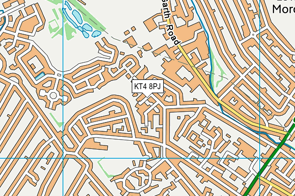KT4 8PJ map - OS VectorMap District (Ordnance Survey)