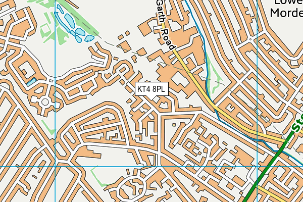 KT4 8PL map - OS VectorMap District (Ordnance Survey)