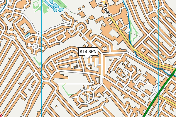 KT4 8PN map - OS VectorMap District (Ordnance Survey)