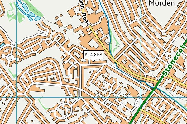 KT4 8PS map - OS VectorMap District (Ordnance Survey)