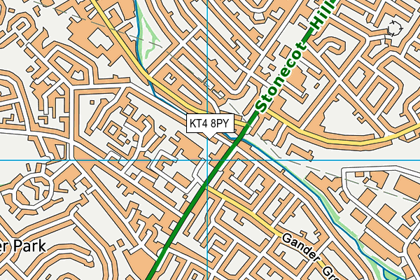 KT4 8PY map - OS VectorMap District (Ordnance Survey)