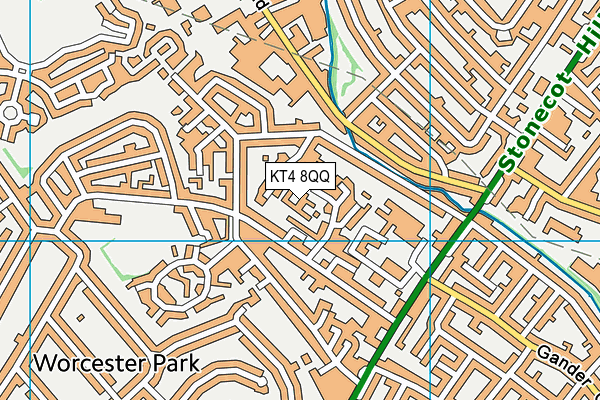 KT4 8QQ map - OS VectorMap District (Ordnance Survey)