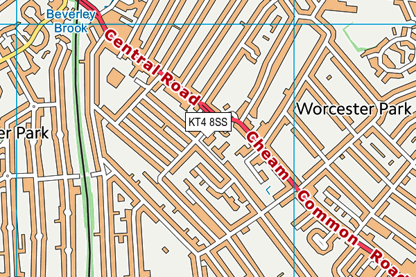 KT4 8SS map - OS VectorMap District (Ordnance Survey)