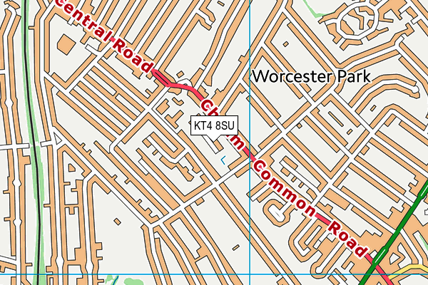 KT4 8SU map - OS VectorMap District (Ordnance Survey)