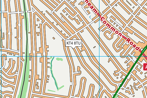 KT4 8TU map - OS VectorMap District (Ordnance Survey)