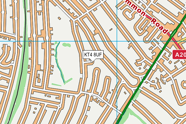 KT4 8UF map - OS VectorMap District (Ordnance Survey)