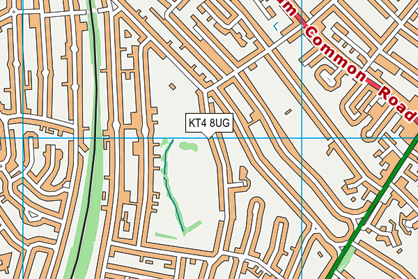 KT4 8UG map - OS VectorMap District (Ordnance Survey)