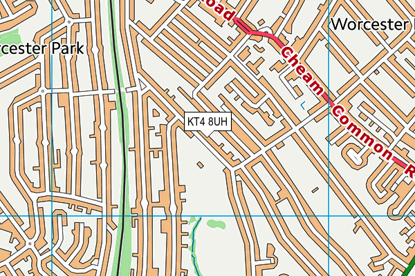 KT4 8UH map - OS VectorMap District (Ordnance Survey)