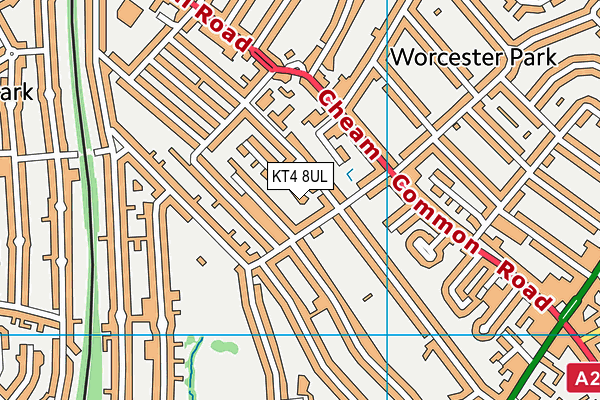 KT4 8UL map - OS VectorMap District (Ordnance Survey)