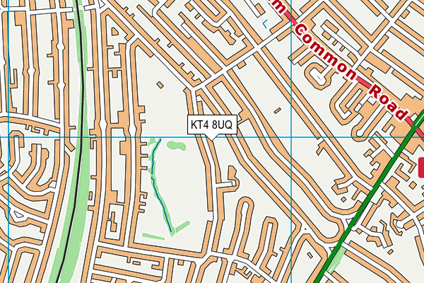 KT4 8UQ map - OS VectorMap District (Ordnance Survey)