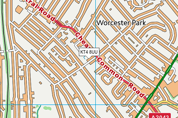 KT4 8UU map - OS VectorMap District (Ordnance Survey)