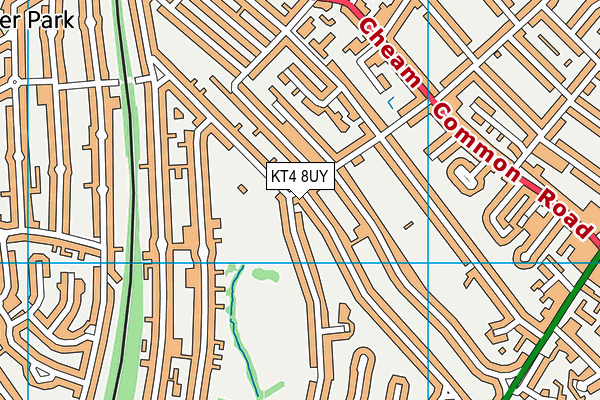 KT4 8UY map - OS VectorMap District (Ordnance Survey)