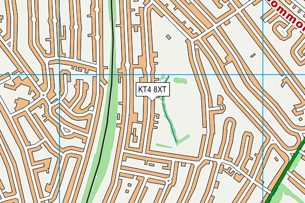 KT4 8XT map - OS VectorMap District (Ordnance Survey)