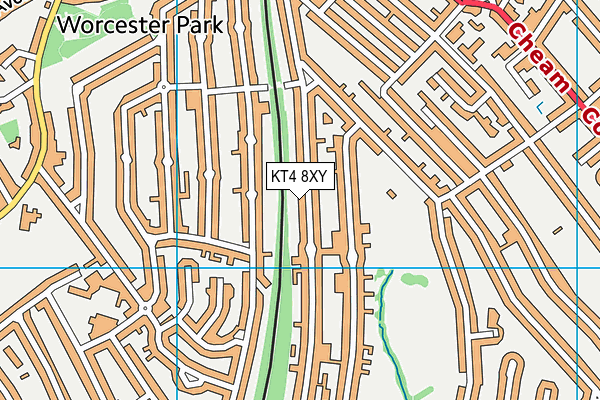 KT4 8XY map - OS VectorMap District (Ordnance Survey)