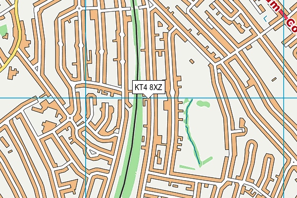KT4 8XZ map - OS VectorMap District (Ordnance Survey)