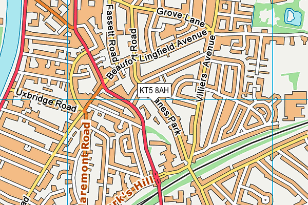 KT5 8AH map - OS VectorMap District (Ordnance Survey)