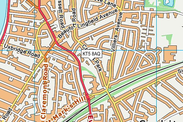KT5 8AQ map - OS VectorMap District (Ordnance Survey)