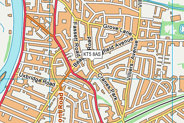 KT5 8AS map - OS VectorMap District (Ordnance Survey)