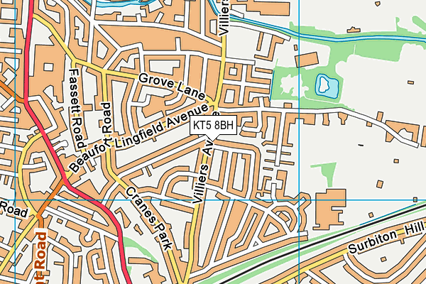 KT5 8BH map - OS VectorMap District (Ordnance Survey)