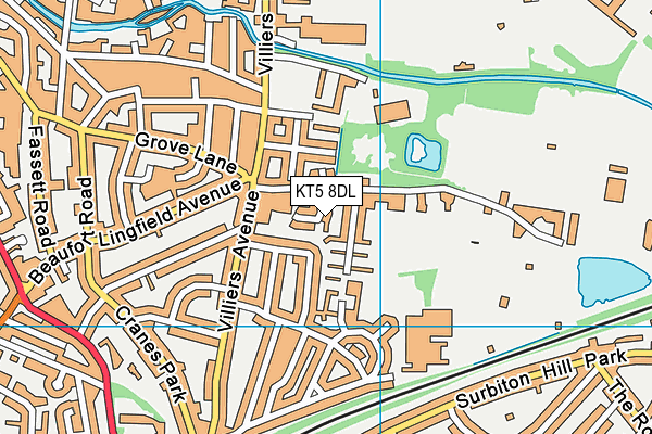 KT5 8DL map - OS VectorMap District (Ordnance Survey)