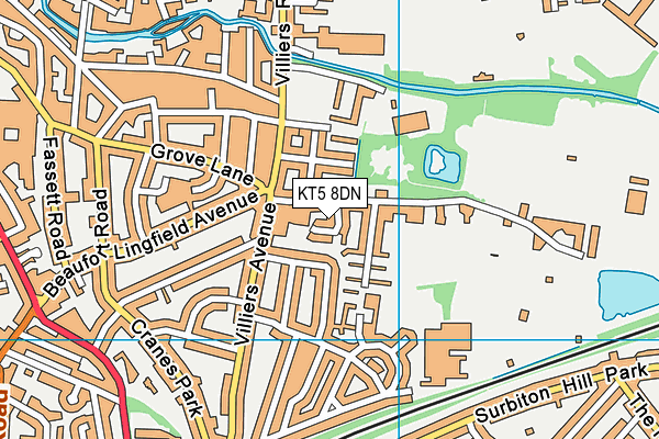 KT5 8DN map - OS VectorMap District (Ordnance Survey)