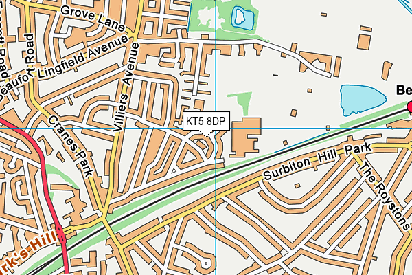 KT5 8DP map - OS VectorMap District (Ordnance Survey)