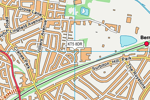KT5 8DR map - OS VectorMap District (Ordnance Survey)
