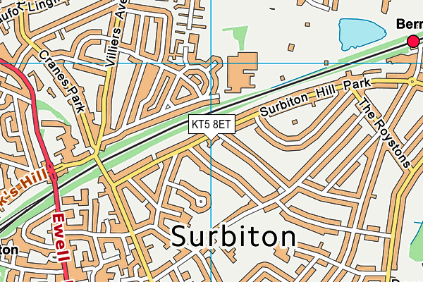 KT5 8ET map - OS VectorMap District (Ordnance Survey)
