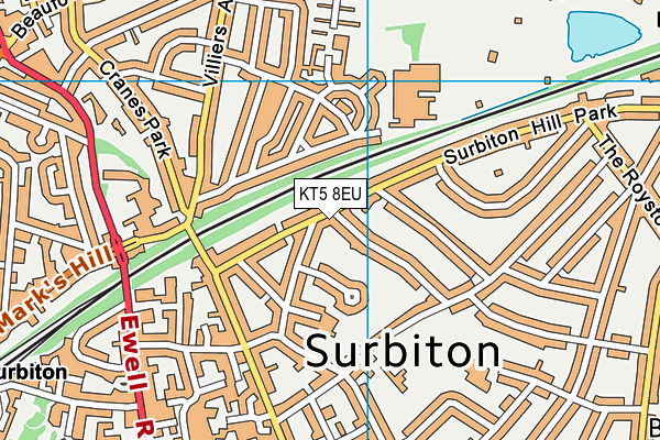 KT5 8EU map - OS VectorMap District (Ordnance Survey)