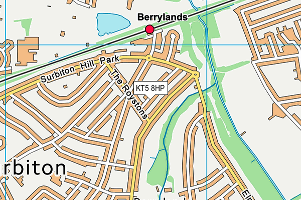 KT5 8HP map - OS VectorMap District (Ordnance Survey)