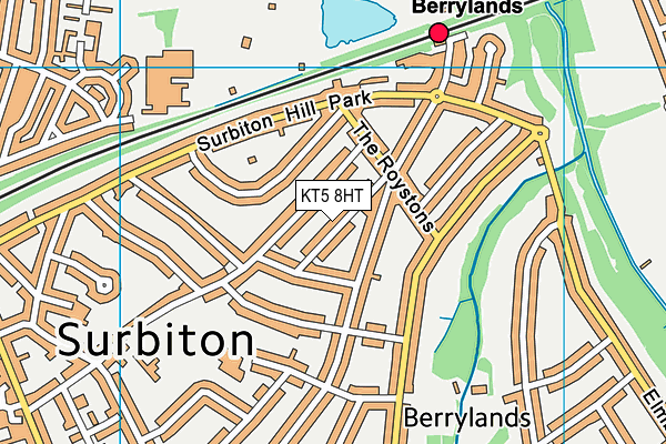 KT5 8HT map - OS VectorMap District (Ordnance Survey)
