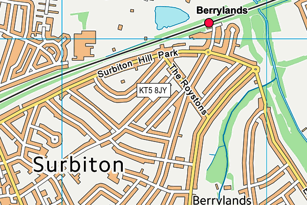 KT5 8JY map - OS VectorMap District (Ordnance Survey)