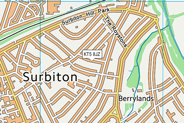 KT5 8JZ map - OS VectorMap District (Ordnance Survey)