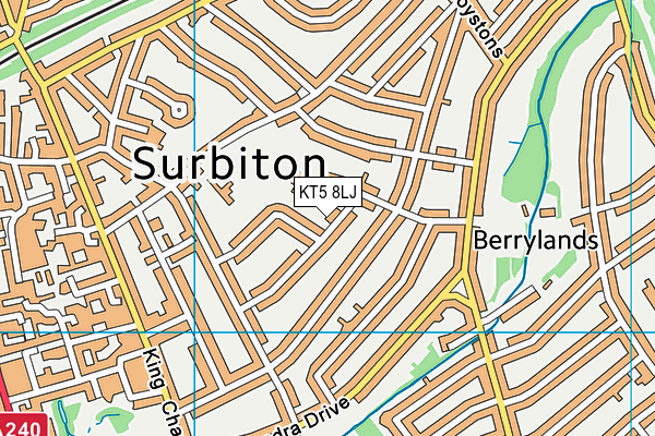 Christ Church CofE Primary School map (KT5 8LJ) - OS VectorMap District (Ordnance Survey)