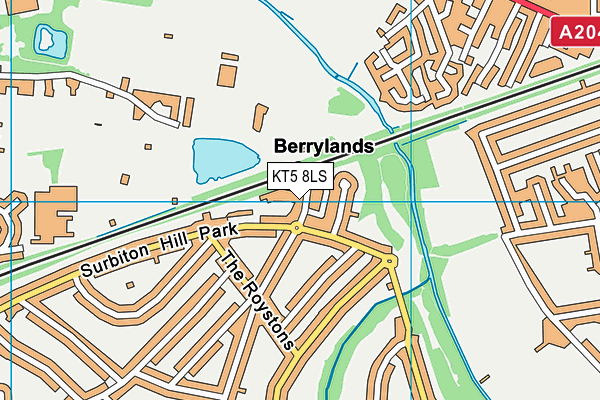 KT5 8LS map - OS VectorMap District (Ordnance Survey)