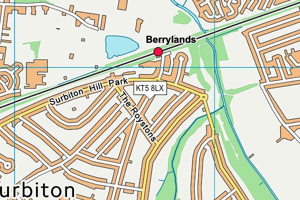 KT5 8LX map - OS VectorMap District (Ordnance Survey)