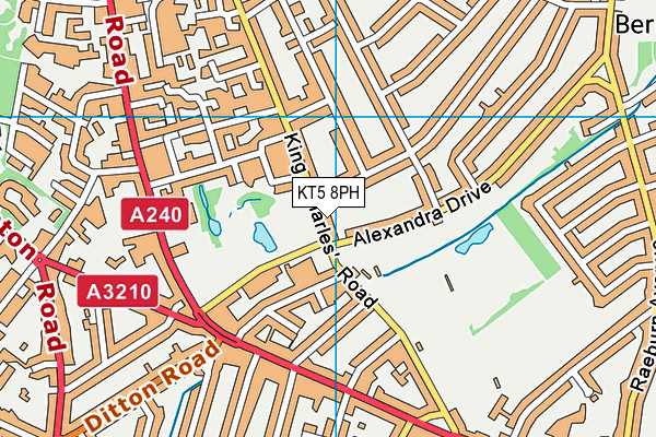 KT5 8PH map - OS VectorMap District (Ordnance Survey)