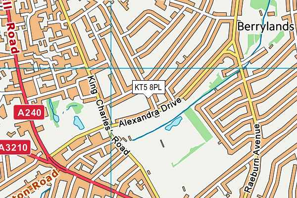 KT5 8PL map - OS VectorMap District (Ordnance Survey)