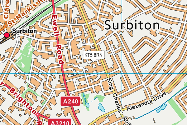 KT5 8RN map - OS VectorMap District (Ordnance Survey)