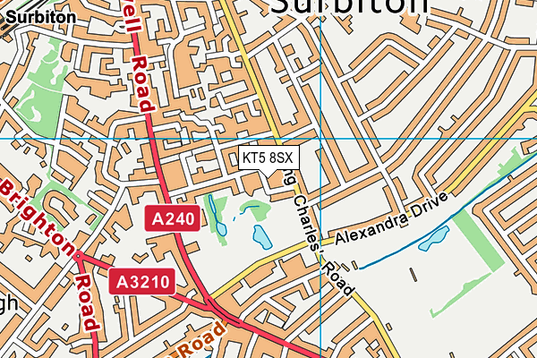 KT5 8SX map - OS VectorMap District (Ordnance Survey)