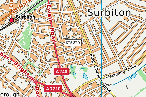 Surbiton Hill Nursery School map (KT5 8TD) - OS VectorMap District (Ordnance Survey)