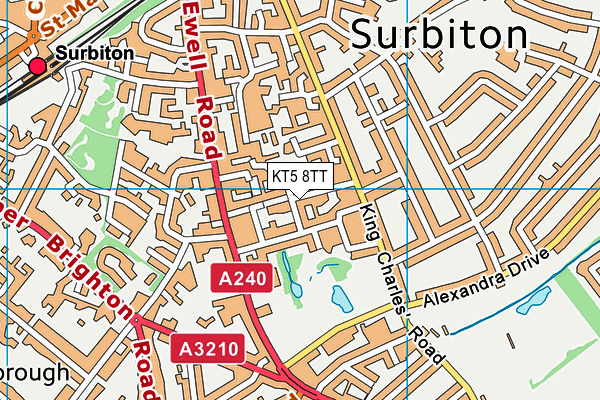 KT5 8TT map - OS VectorMap District (Ordnance Survey)