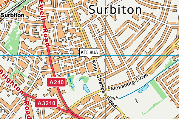KT5 8UA map - OS VectorMap District (Ordnance Survey)